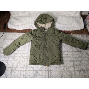 Cat and Jack Olive Green Size 8/10 Medium Coat with Hood